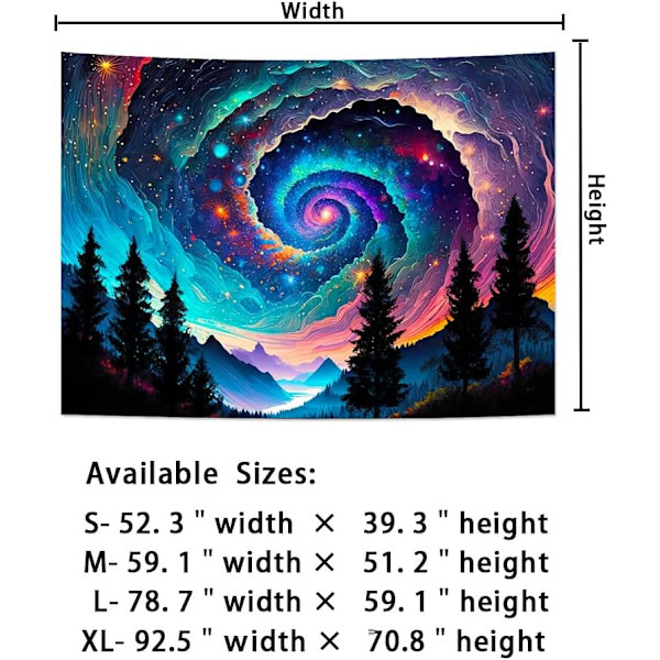 59,10” X 51,20” Galaxy Space Gobeläng Färgglad Stjärnhimmel Gobeläng