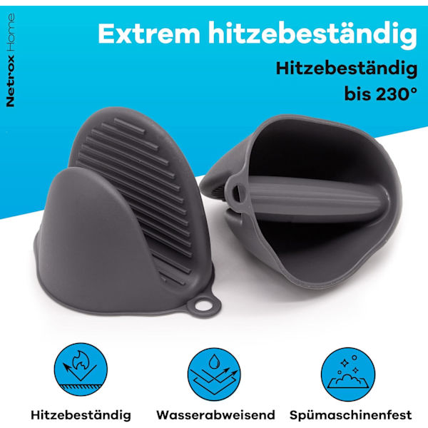 Mini silikonugnsvantar - Set om 3 par värmebeständiga ugnsvantar