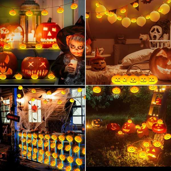 Halloween ljusslinga, 3M 20 LED pumpa ljusslinga batteridriven