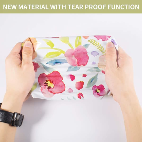 (Blomma) Pack med 100 Plastförpackningsväskor Postkuvert Färg, 25,5 cm x 33 cm