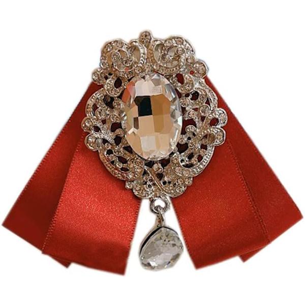 10×10×0.3cm Satinband Rosett Brosch Rhinestone För-Knutna Fluga för Kvinnor Män Rosett Halsduk Bröllop Fest Julgåvor C