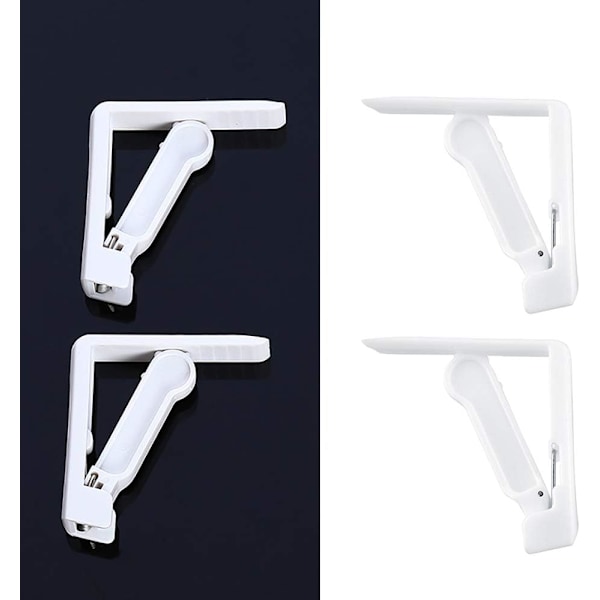 Paket med 4 vita bordsduksklämmor i plast med justerbar högspänningsklämma, bords tjocklek ca. 4,5 cm, bordsklämma för trädgård, picknick, fest, kit
