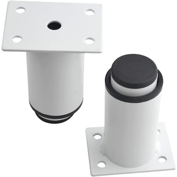 Set med 4 Starka Justerbara Möbelben i Metall för Bord, Säng, Soffa (80mm-120mm, Vit)