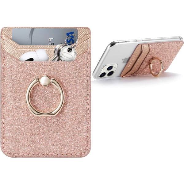 Bling-Pink, självhäftande kort för mobiltelefoner med mobiltelefonring, RFID-skydd, kompatibla