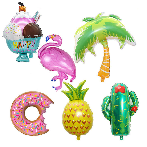 Hawaiian Theme Balloons Flamingo Theme Party Folieballong Ki