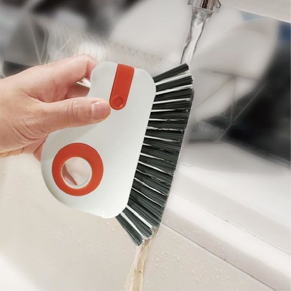 2-pakkaus 2-in-1-urapuhdistusharja Monikäyttöinen harjas- ja piilotettu kaavinpuhdistusharja Sui Grey + Orange