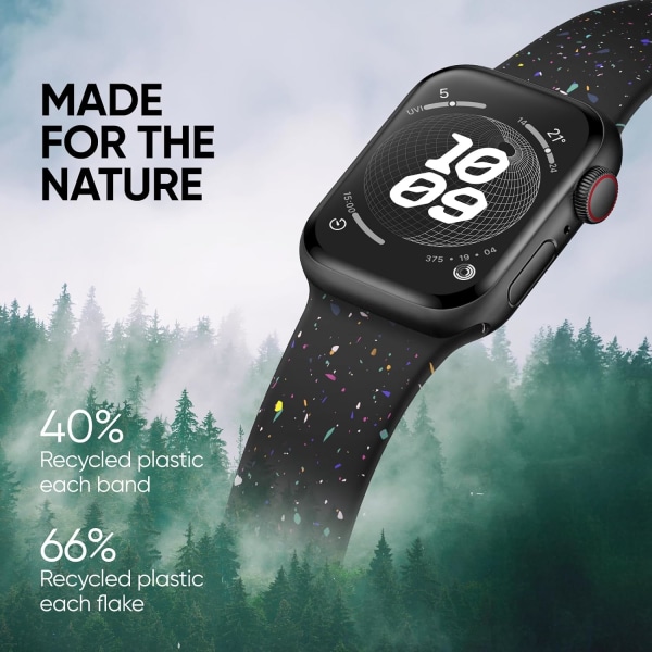 (42/44/45/49mm, sort) Sportrem kompatibel med Apple Watch-remme 38mm 40mm 41mm 42mm 44mm 45mm 49