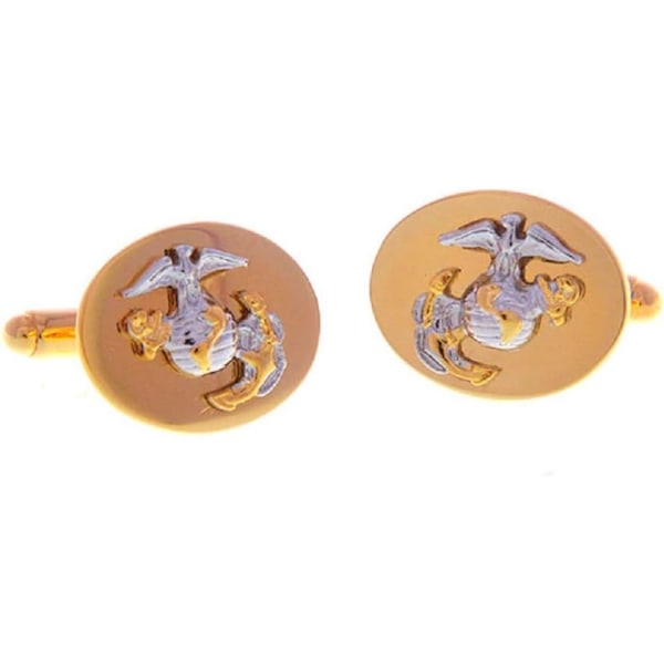 Marines Anker Globe 2-tone Eagle Mansjettknapper i Gaveeske &amp; Pusseklut