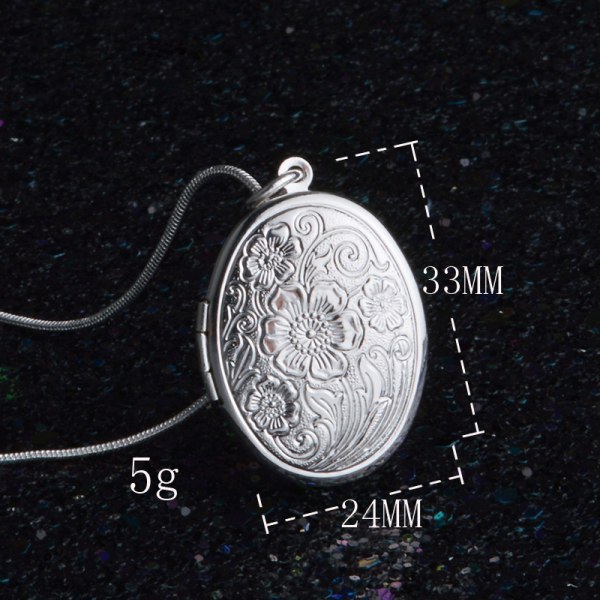 2 st fotomedaljong halsband öppning oval hänge personligt