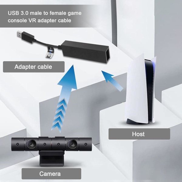 VR-adapter kompatibel med PS5-kameraspelkonsol, kameraadapter, konverterkabel, kamerareplacement