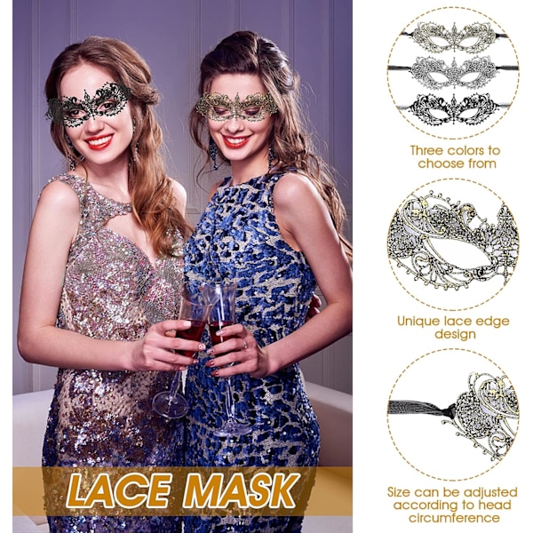 3 stk. Voksen Maskerade Maske Mystiske Morsomme Blondemasker for Par Kvinner Menn Blonde Hodeplagg Forkledning for Kostymer