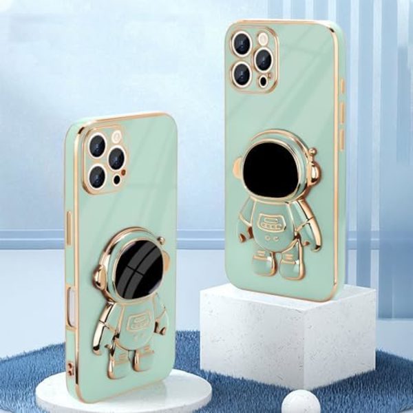 Söt 3D Astronaut Stativ med Kickstand Stötskyddande Silikon Mjuk Bakskydd för Apple iPhone 16 Pro Max Telefonfodral