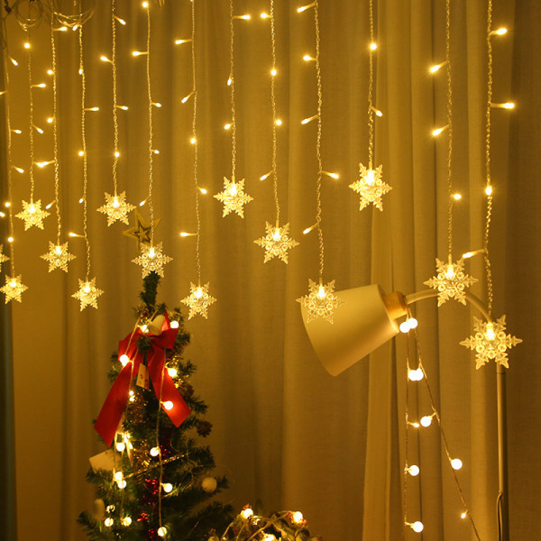 (Varm hvid) LED snefnug isstrimmel lys juledekoration Li