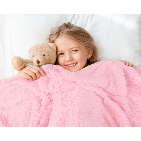 Ljusrosa Pläd, Mjuk Shaggy Fuzzy Sherpa Söt Babyrosa Pläd Mysig Fluffig Konstgjord Päls Plädar för Säng Soffa