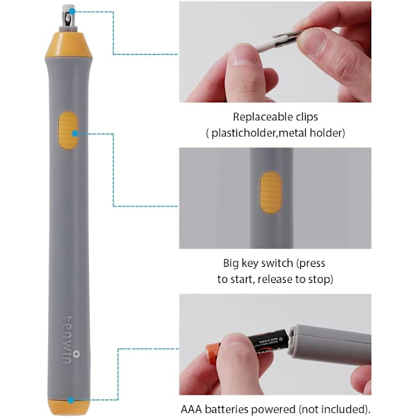 Elektrisk suddgummi, batteridriven suddgummi-kit med 22 extra R