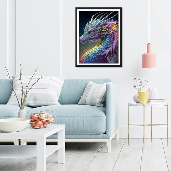 5D Diamantmaleri til Voksne, Farverig Drage Diamond Painting Comp