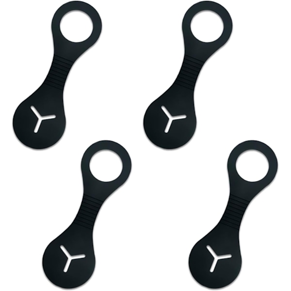 (Svart) 4-pakks Hundebæsjposeholder for bånd, Hundebæsjposeholder for bånd, Hundebæsjposeholder, Båndklips