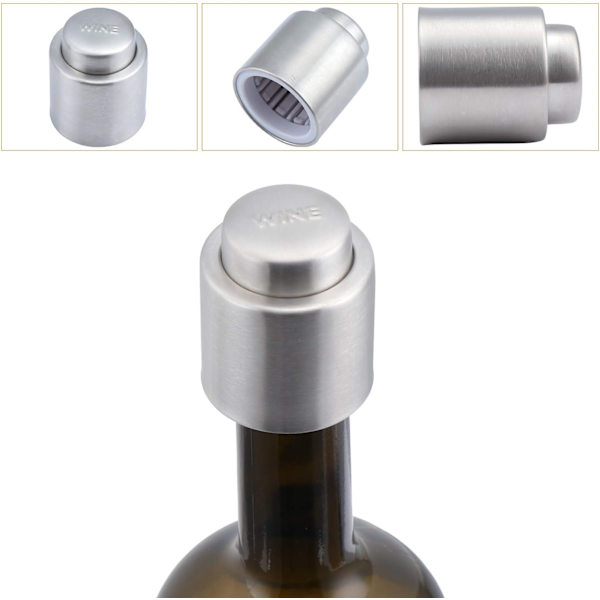 4 stk. vin- og champagnestoppere, rustfrit stål vinprop