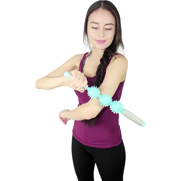 3-ball Fascia Muskelrulle - Anti-cellulittmassasjer, Fasciarulle for cellulitter og muskler Cyan