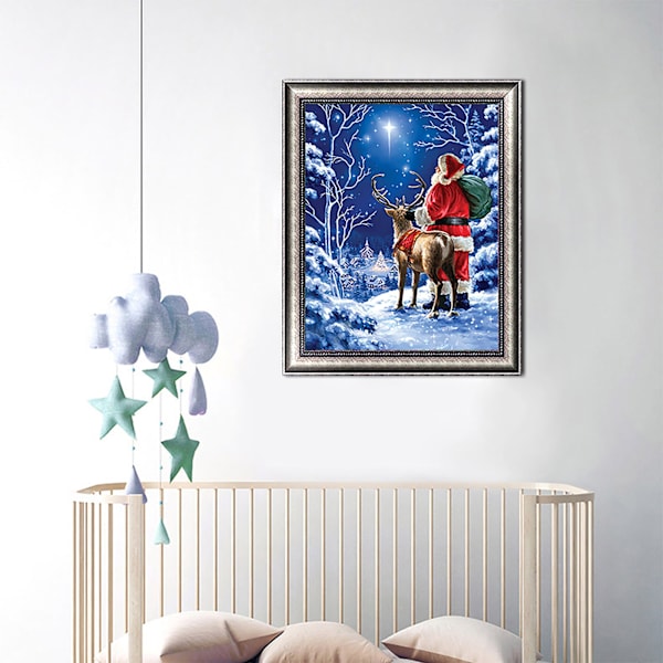 (30x40cm) 5D DIY timanttimaalaussetti 12*16 tuumaa Joulu täysi pora kirjonta ristipisto maalaus
