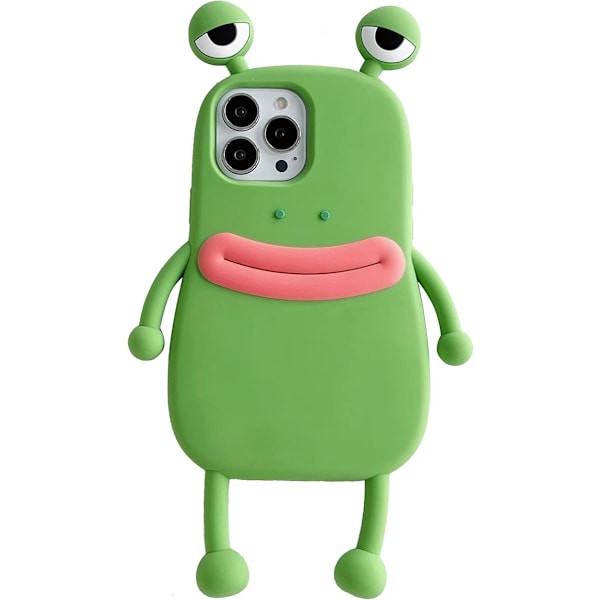 3D-piirretty söpö Kawaii-tyylinen söpö makkaran suinen sammakon muotoinen pehmeä silikonikuori lapsille, teineille, tytöille ja naisille iPhone 13 Pro Max G:lle