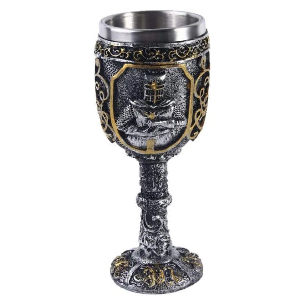 Medeltida Viking Knight Royal Chalice King Vinglas Gotisk Metall Vinglas för Tematisk Fest Dekora