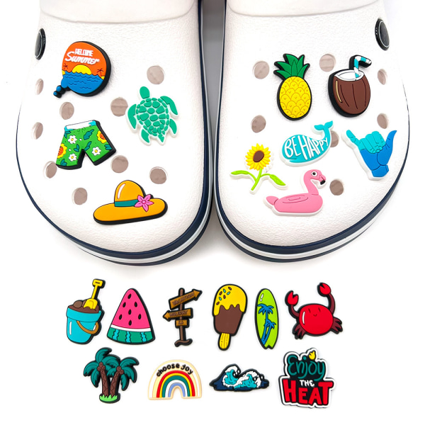 20 stk. charms til Croc Bubble Slides Clogs Sandaler, søde blomster Sh