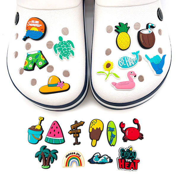 20 stk. charms til Croc Bubble Slides Clogs Sandaler, søte blomster Sh