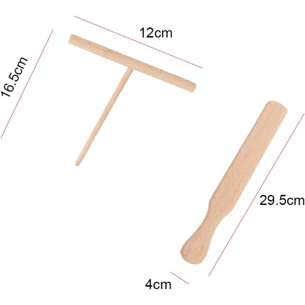 Crêpes-spatel, Crêpes-rake, 2 delar, Crêpes-spridare, Trä Raclette-spatel, Trä Köks-spatel