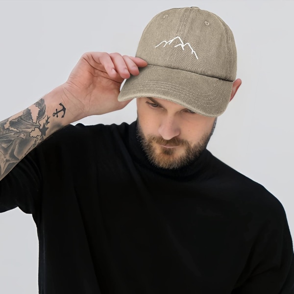 Herr Basebollkeps Bomull Broderad Solhatt Unisex Justerbar C