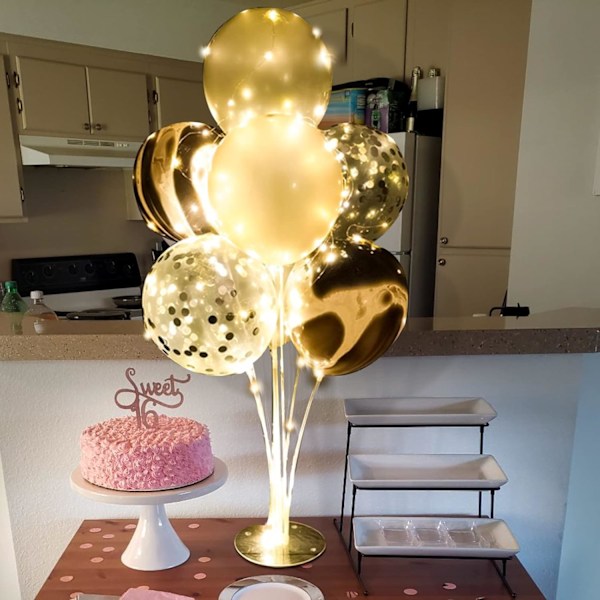 Lyser bordplade ballonstand kit, glødende ballonstand er den bedste borddekoration til b Gold