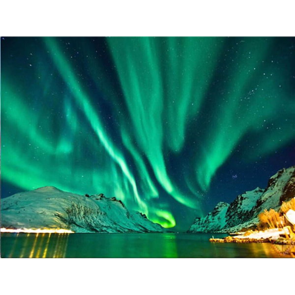 30 × 40 Vihreä Aurora Timanttimaalaus (30 * 40, 1 kpl) Diamon