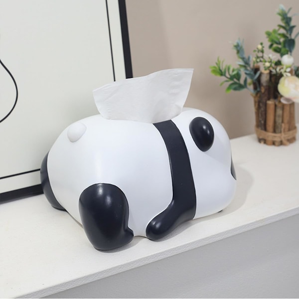 1 stk Sød Vævsæskebetræk, Harpiks Tegneserie Panda Ansigtsvævsdispenser Serviet Holder, Papir Opbevaringsboks til Soveværelse, B