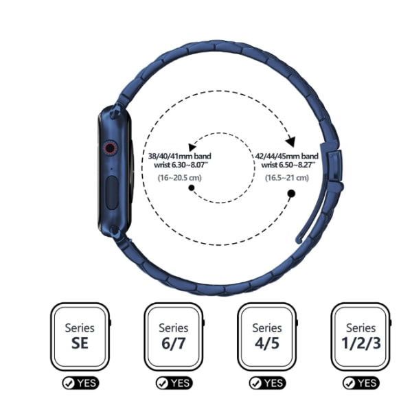 Kompatibel med Apple Watch Strap 42mm/44mm/45mm/49mm, Stainl