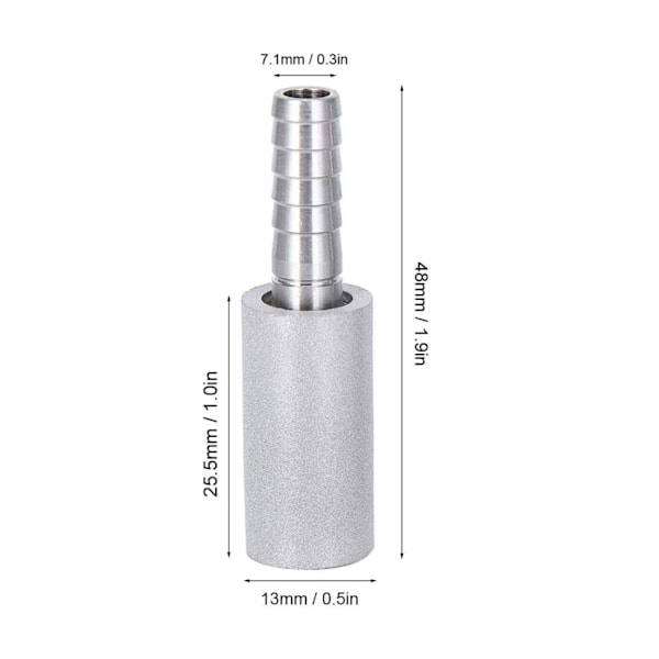 2-pack 0,5 μm Luftstenar Ytterdiameter Diffusionssten för Akvarium Fisk Tank Pump Små Luftstenar Cylinder Bubbel Diffusor