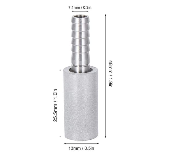 2 Pakke 0,5μm Luftsteiner Ytre Diameter Diffusjonsstein for Akvarium Fisketank Pumpe Små Luftsteiner Sylinder Boble Diffuser