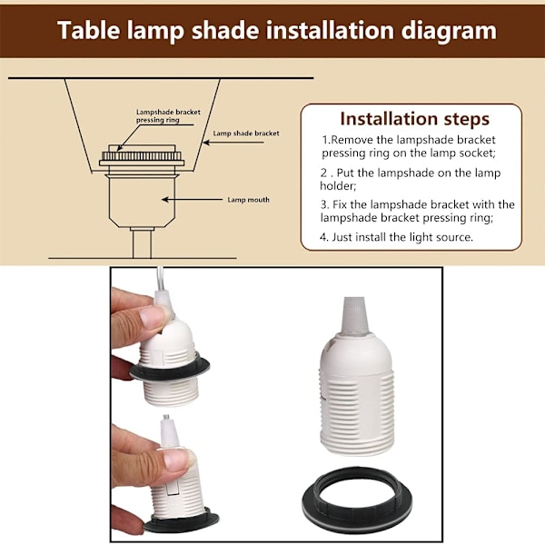 Delar E27 Ringreducerare Lampskärmsringadapter Lampskärm för Plattljus Tillbehörsringomvandlare