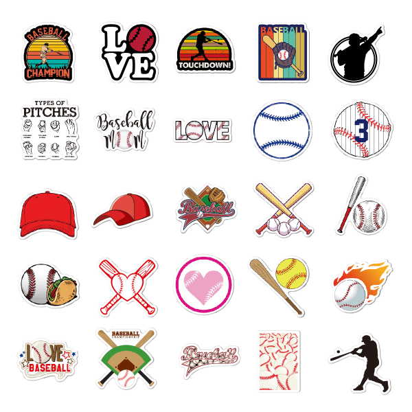 50 Sports Graffiti baseball-klistremerker
