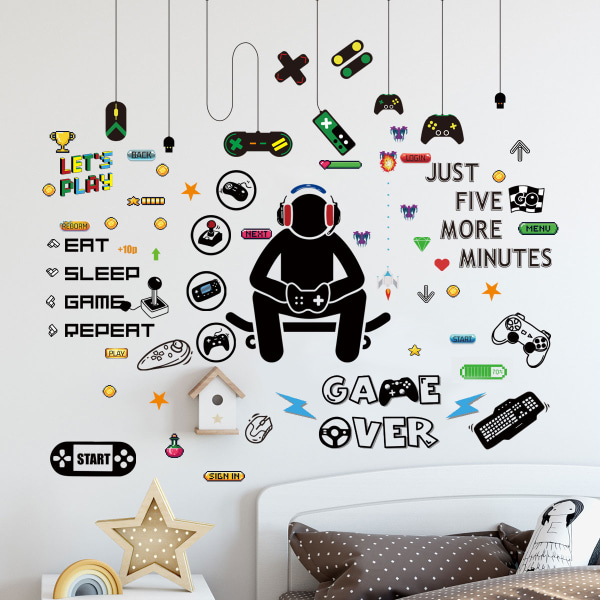 Game Wall Stickers Game Controller Joystick Game Room Wall D
