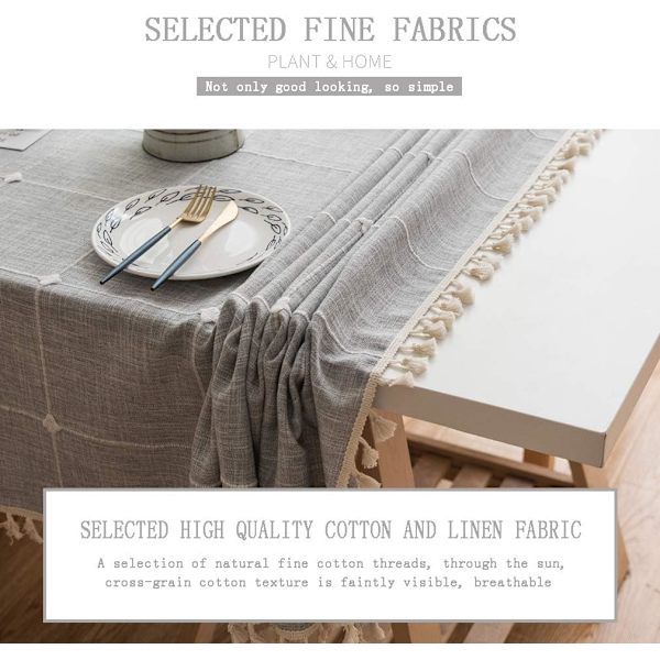 Nappe rectangulaire d'extérieur anti-taches, lavable en tissu Na