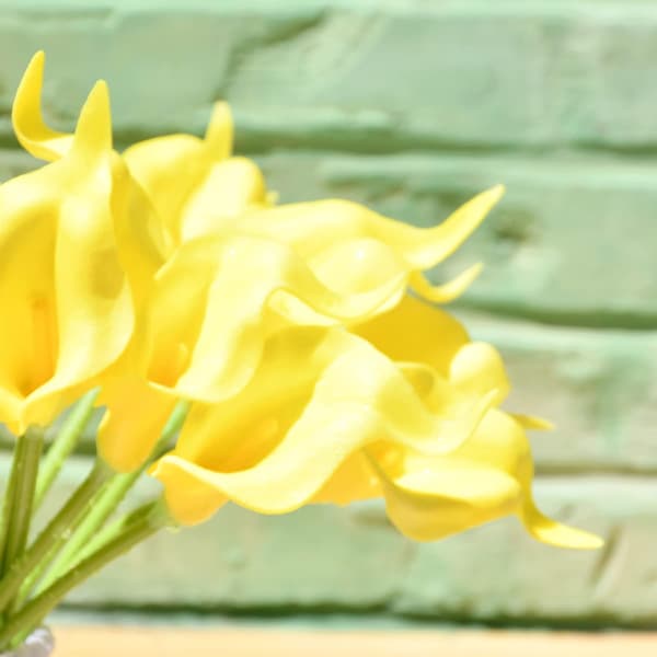 20 stk. kunstige rene calla lily silkeblomster til hjemmet Kitche