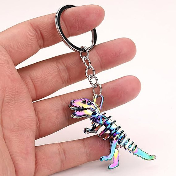 Skalle Dino Nøkkelring for Menn Vesker Ryggsekk Bilnøkkel Anheng, Metall Dinosaur Nøkkelringer for Bo