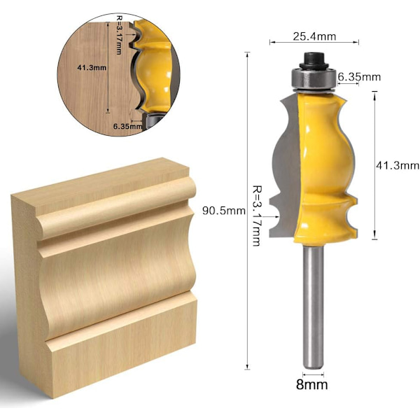 8mm spårfräs för arkitektonisk träfräs Fiskstjärtsfräs Tappfräs för trä Ca