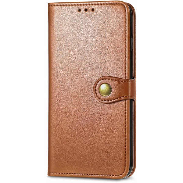(16 Pro Max, Orange) Wallet Case til iPhone 16 Pro Max/16 Pro/16 Plus/16, Læder Flip Case Vintage Rund Magnetisk Lukning
