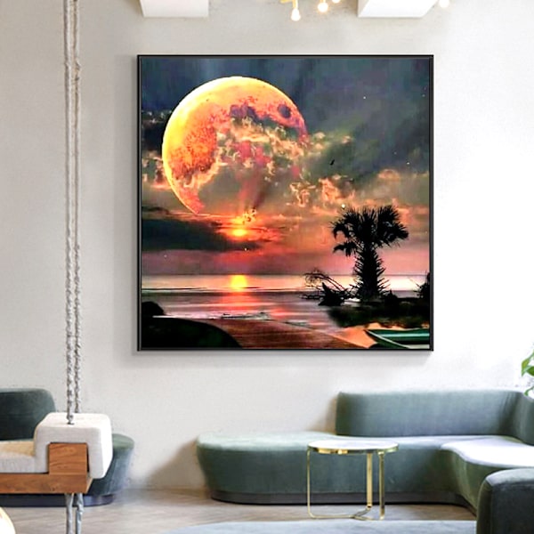(30x40cm)Uusi 5D timanttimaalausmaisema täysi timanttiristi