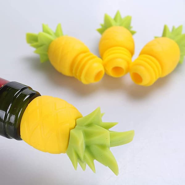 5 st Vinproppar för Vinflaskor - Ananas Vinpropp Vinflaskkorkar Återanvändbara Vinproppar Silikonvin