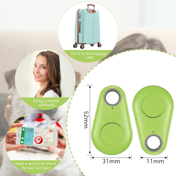 3-pack Smart Tracker Nyckelfinnare Locator Flerfärgad Trådlös GPS Tracker Mini Anti-förlustlarmsensor