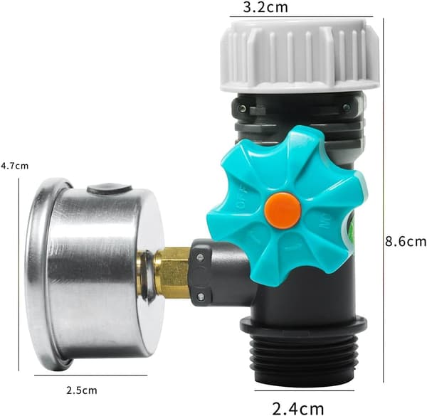 G3/4\" Justerbar Vatten Tryckregulator Ventil med Mätare, Växthus Trädgård Bevattningskontroller, Vatten Tryckventil