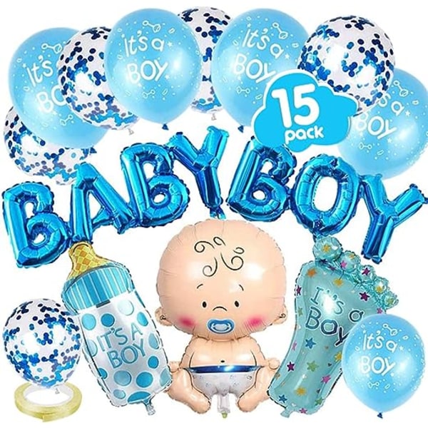 Pojke - Blå Kön Display Baby Shower Dekoration Girl Balloo