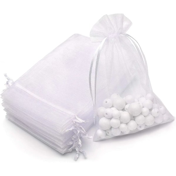 100PCS 5.9x7.8inch (15x20cm) Drawstring Organza Jewelry Favor Pouches Wedding Party Festival Gift Ba